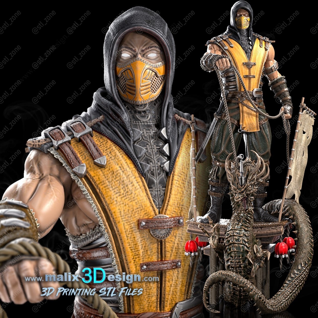  اکشن فیگور مجسمه اسکورپیون (Scorpion) مورتال کامبت (Mortal Kombat) 
