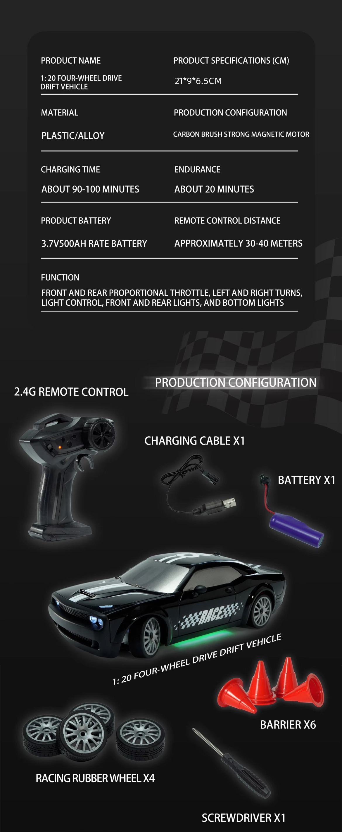 ماشین کنترلی دوج چلنجر FQD15 – مقیاس 1:20