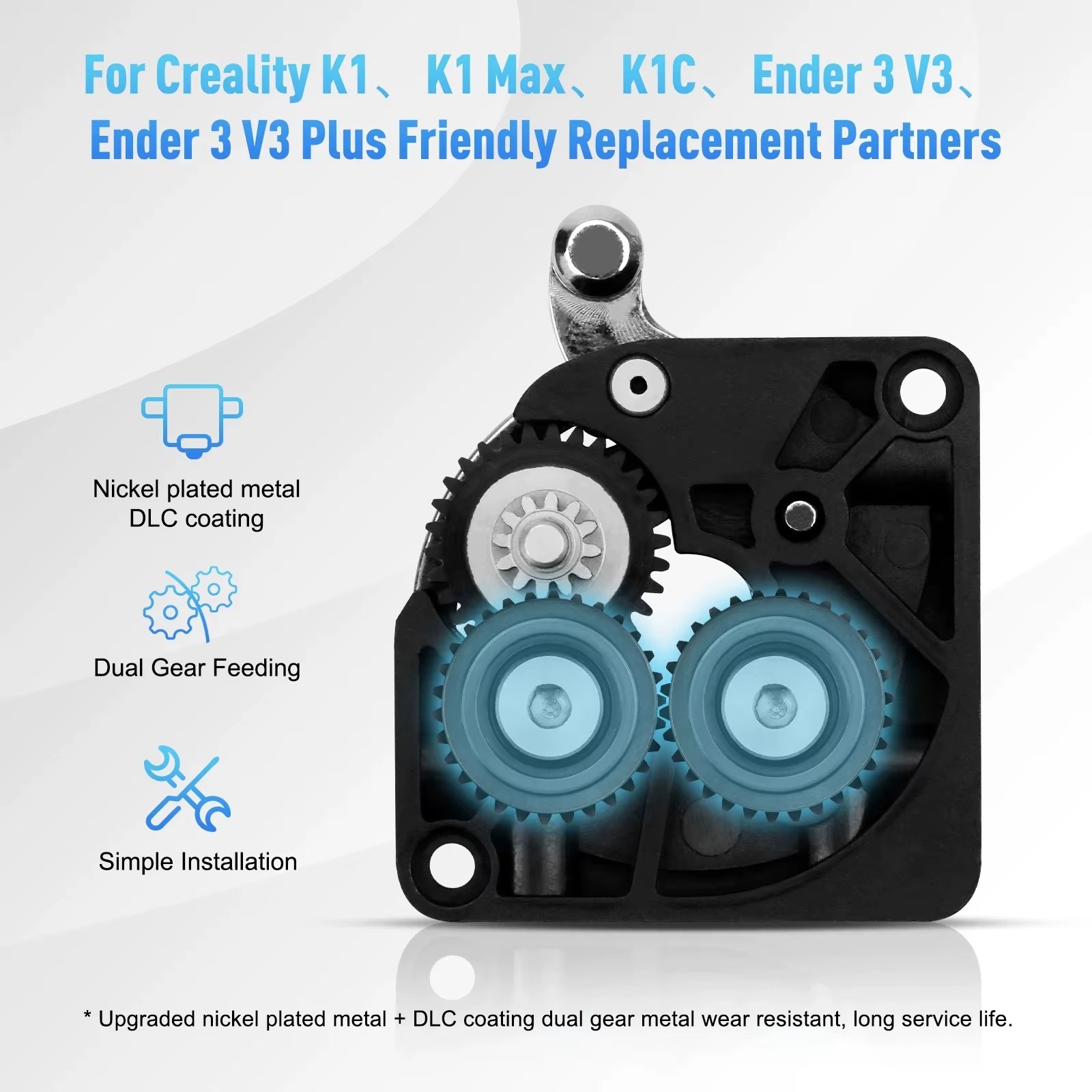 چرخدنده تمام فلزی اکسترودر – سازگار با Creality K1 / K1C و Ender 3 V3