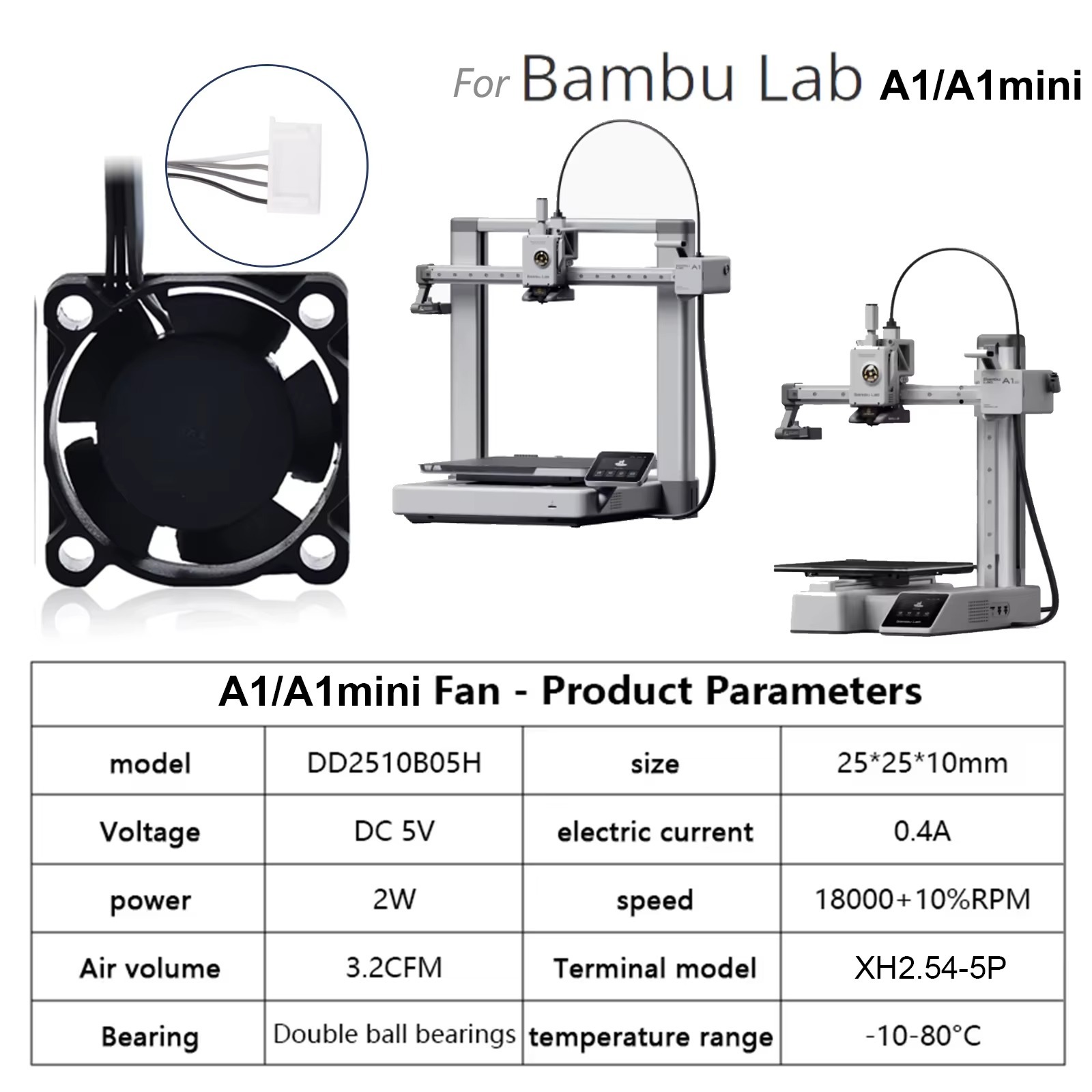  فن خنک‌کننده هات‌اند 2510 سایلنت مناسب Bambu Lab A1 