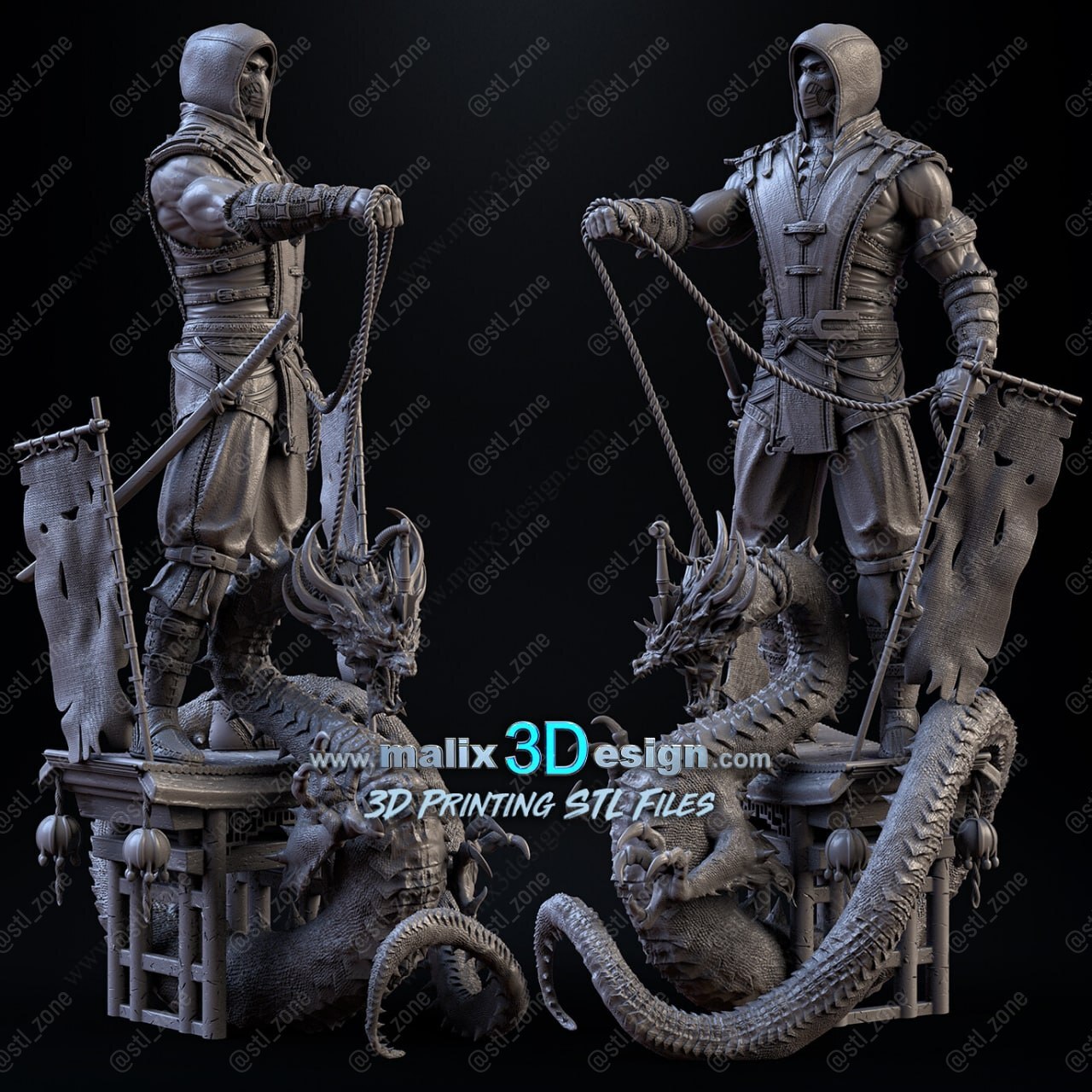  اکشن فیگور مجسمه اسکورپیون (Scorpion) مورتال کامبت (Mortal Kombat) 