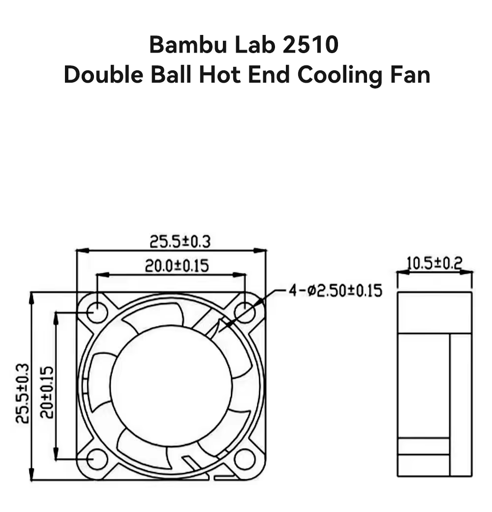  فن خنک‌کننده هات‌اند 2510 سایلنت مناسب Bambu Lab A1 